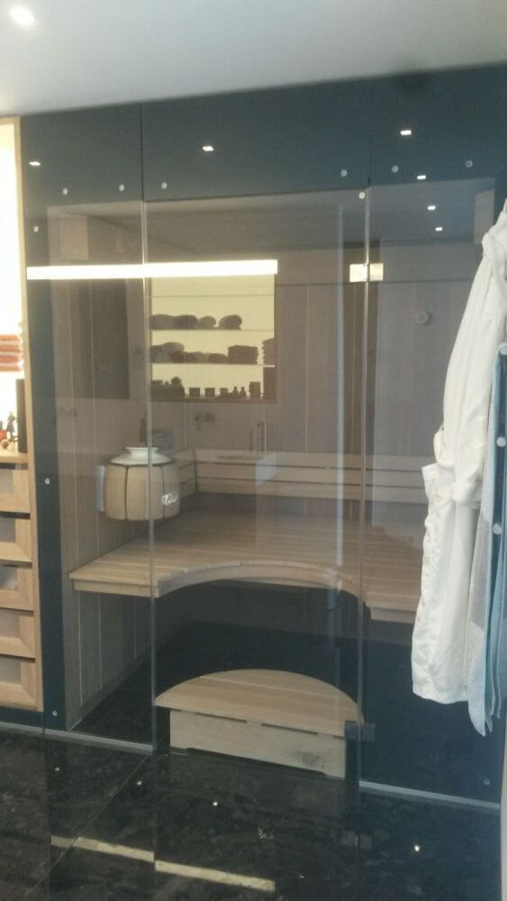 Sitzsauna aus Abachi-Holz